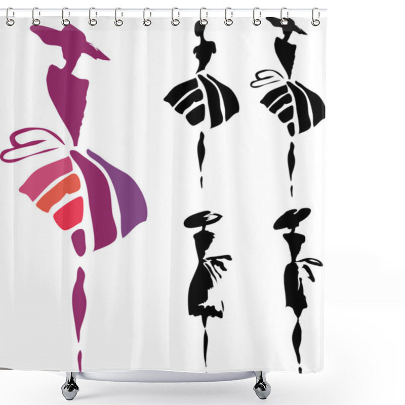 Personality  Women Silhouette Shower Curtains