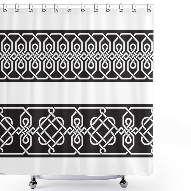 Personality  Seamless Geometric Tiling Borders Shower Curtains