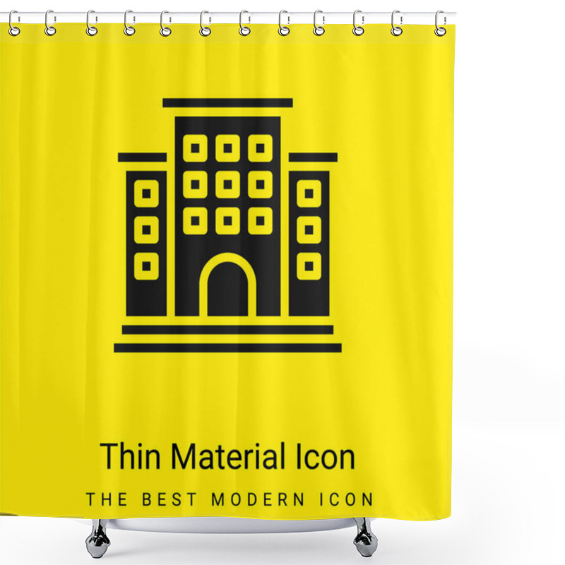 Personality  Apartment Minimal Bright Yellow Material Icon Shower Curtains