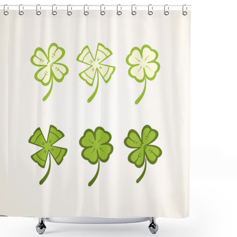 Personality  Set Of Green Irish Clovers Shower Curtains