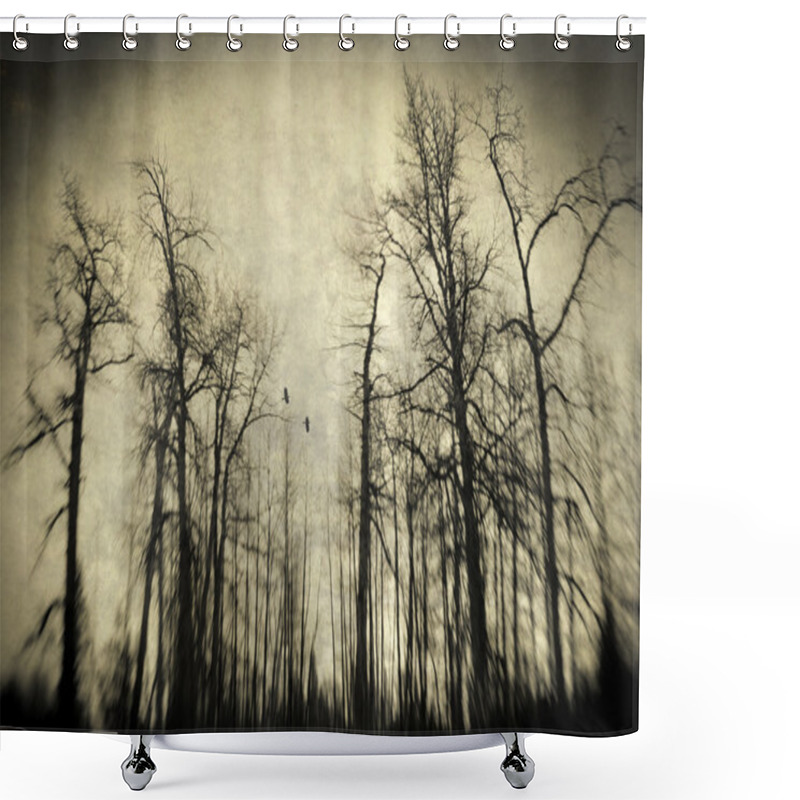 Personality  Scary Winter Woods Shower Curtains