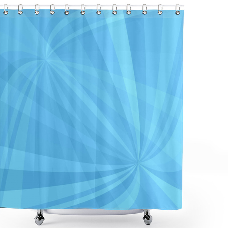 Personality  Light Blue Curved Ray Burst Background - Vector Design Shower Curtains