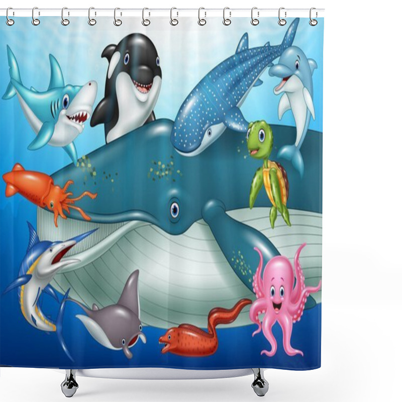 Personality  Cartoon Sea Animals Shower Curtains