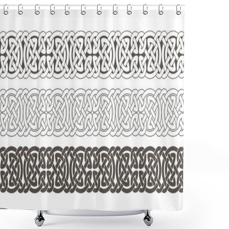 Personality  Celtic Knot Braided Frame Border Ornament. Shower Curtains