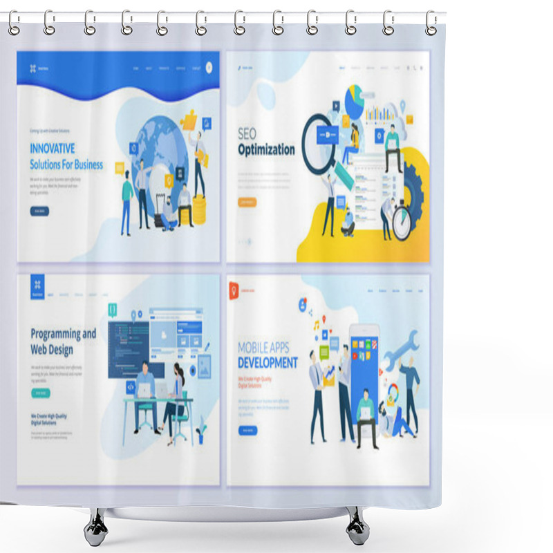 Personality  Set Of Web Page Design Templates. Modern Vector Illustration Concepts For Website And Mobile Website Development, SEO, Mobile Apps, Business Solutions. Easy To Edit And Customize. Shower Curtains