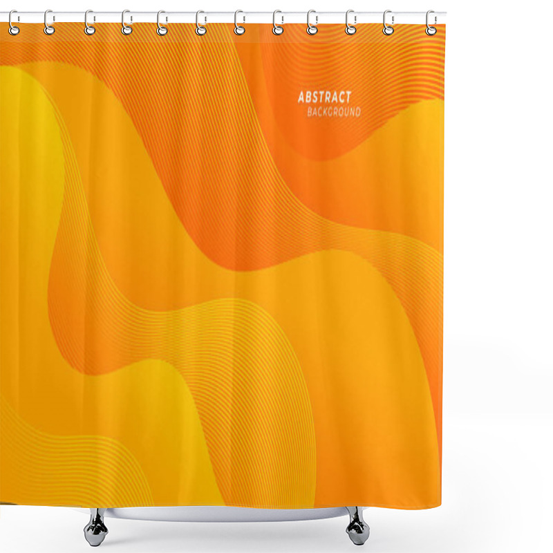 Personality  Abstract Yellow With Wavy Line Texture Background Shower Curtains