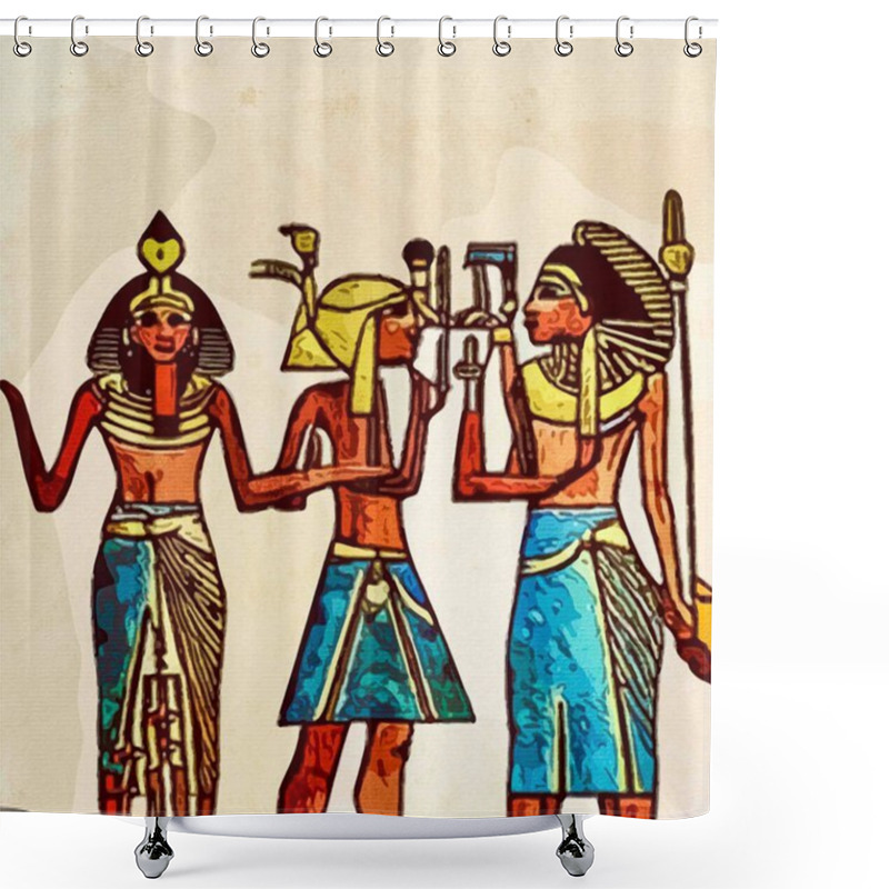 Personality  Ancient Egypt Background.Egyptian Hieroglyph. Shower Curtains