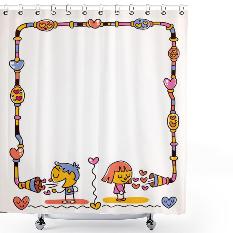 Personality  Love Message Frame Shower Curtains