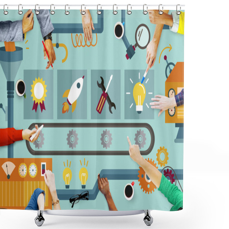 Personality  Business People Working Shower Curtains