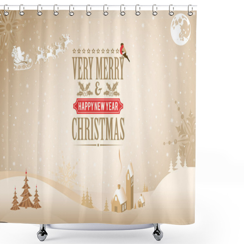 Personality  Christmas Background Shower Curtains