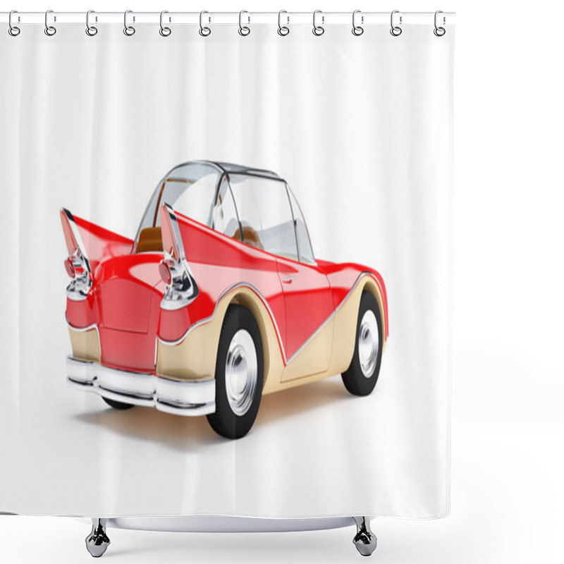 Personality  Retro Futuristic Car 1960 Back Shower Curtains