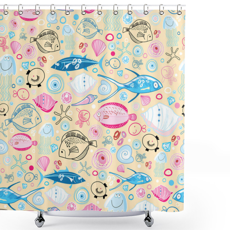 Personality  Marine Fish Pattern Shower Curtains