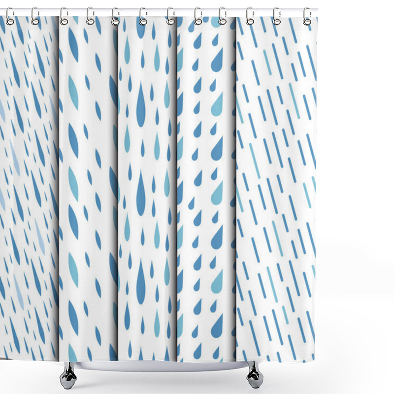 Personality  Rain Drops Seamless Pattern Background Vector Water Blue Nature Raindrop Abstract Illustration Shower Curtains