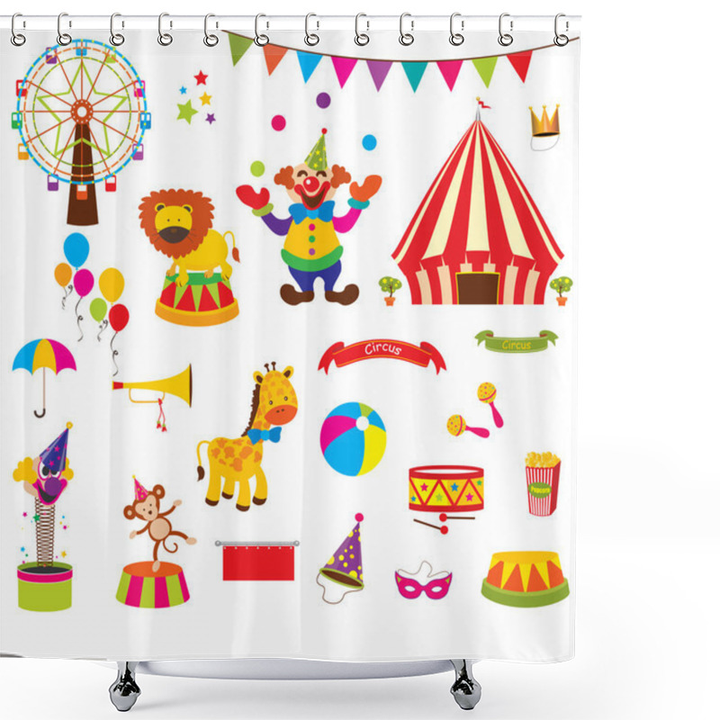 Personality  Set Of Cute Circus Shower Curtains