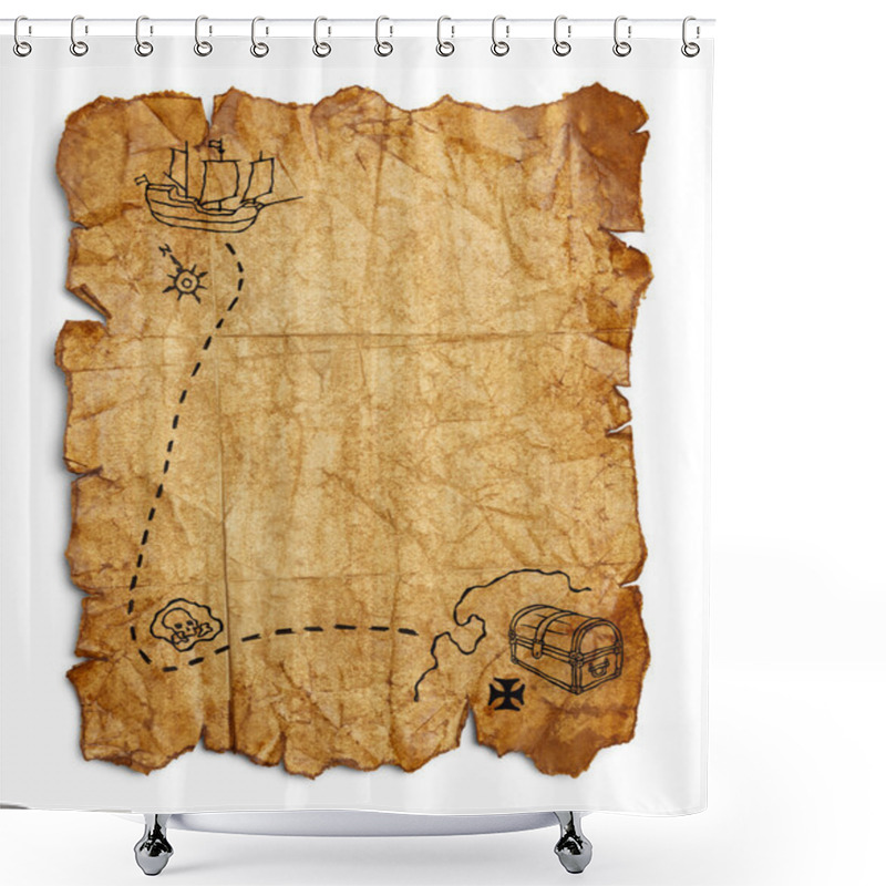 Personality  Old Pirate Map Shower Curtains