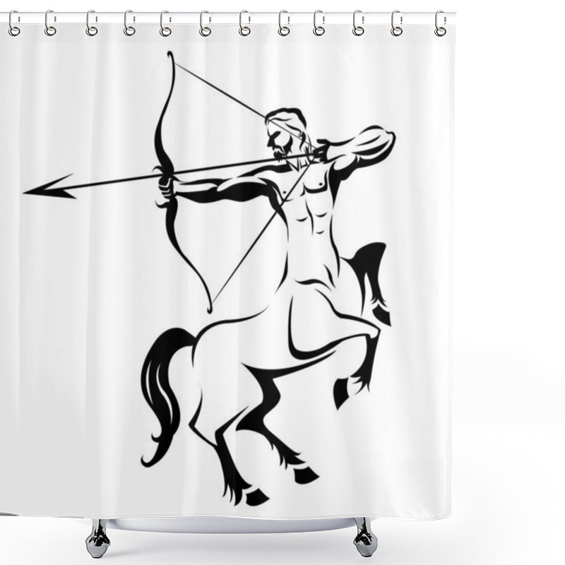 Personality  Centaur Silhouette Ancient Mythology For Tattoo Shower Curtains