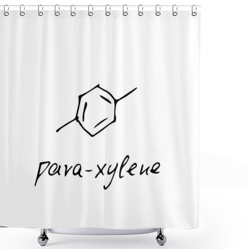 Personality  Para Xylene Molecule Formula. Hand Drawn Imitation Of Paraxylene Structural Model, Chemistry Skeletal Formula, Sketchy Vector Symbol Shower Curtains