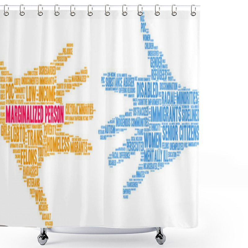 Personality  Marginalized Person Word Cloud Shower Curtains