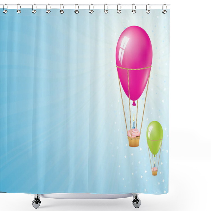 Personality  Happy Birthday Background. Balloon Collection. Shower Curtains