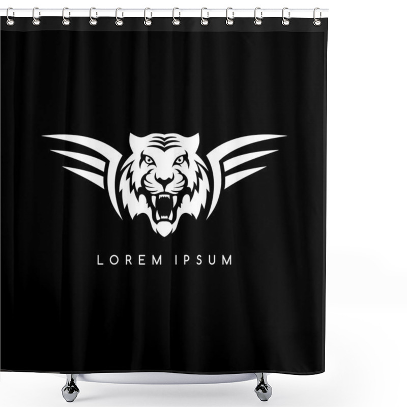 Personality  Tiger Aviator Symbol Logo Shower Curtains