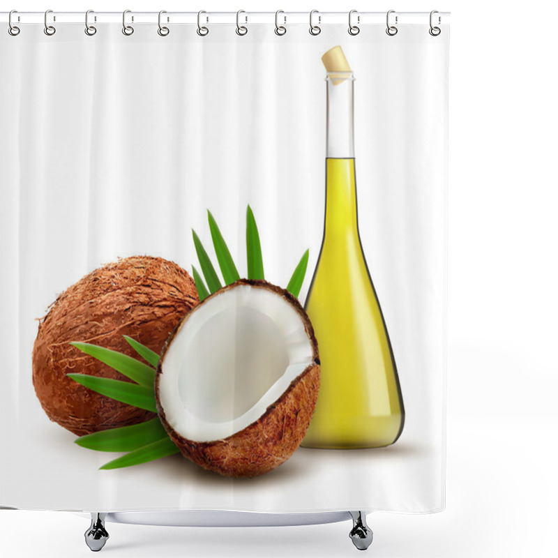 Personality  Coconut With Oil. Vector.  Shower Curtains