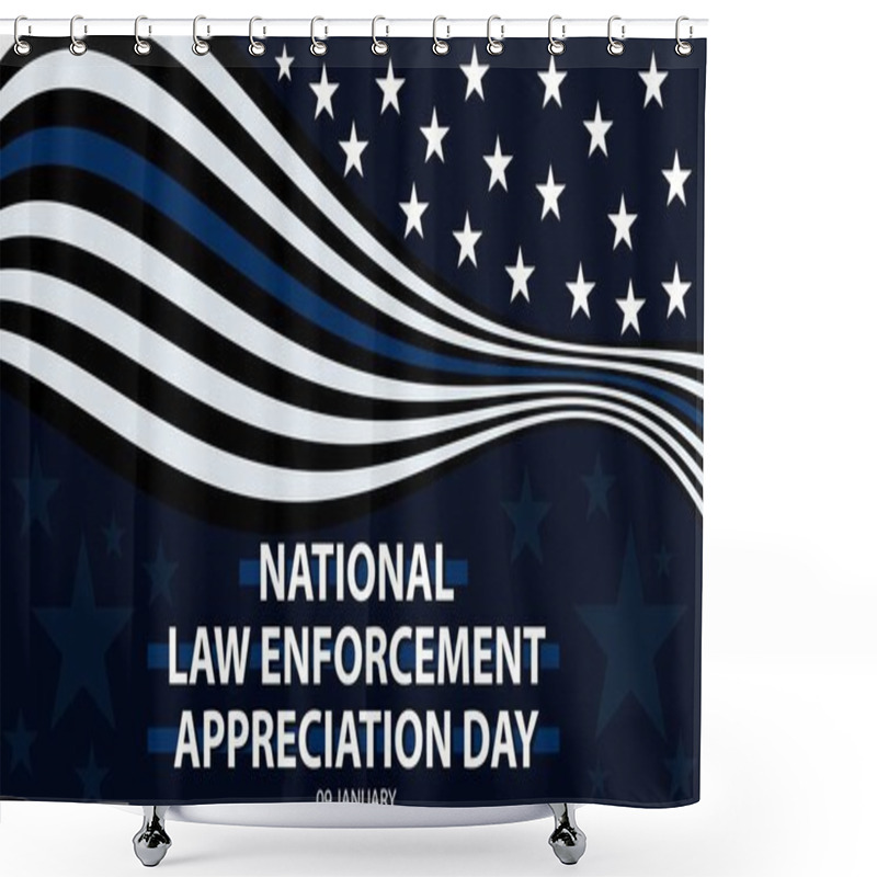 Personality  United States National Law Enforcement Day Banner Vector Design With Stars, Stripes And Blue, White, Black Colors. National Law Enforcement Day Celebration And Remembrance Poster. Shower Curtains