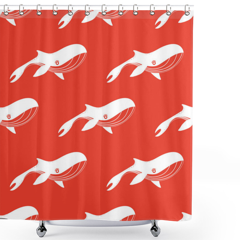 Personality  Pattern With Whales Shower Curtains