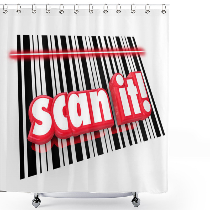 Personality  Scan It Words In Red 3d Letters On UPC Barcode Chart Shower Curtains