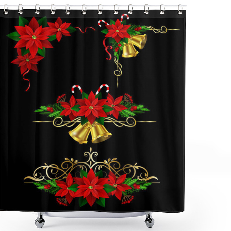 Personality  Christmas Elements For Your Designs Shower Curtains