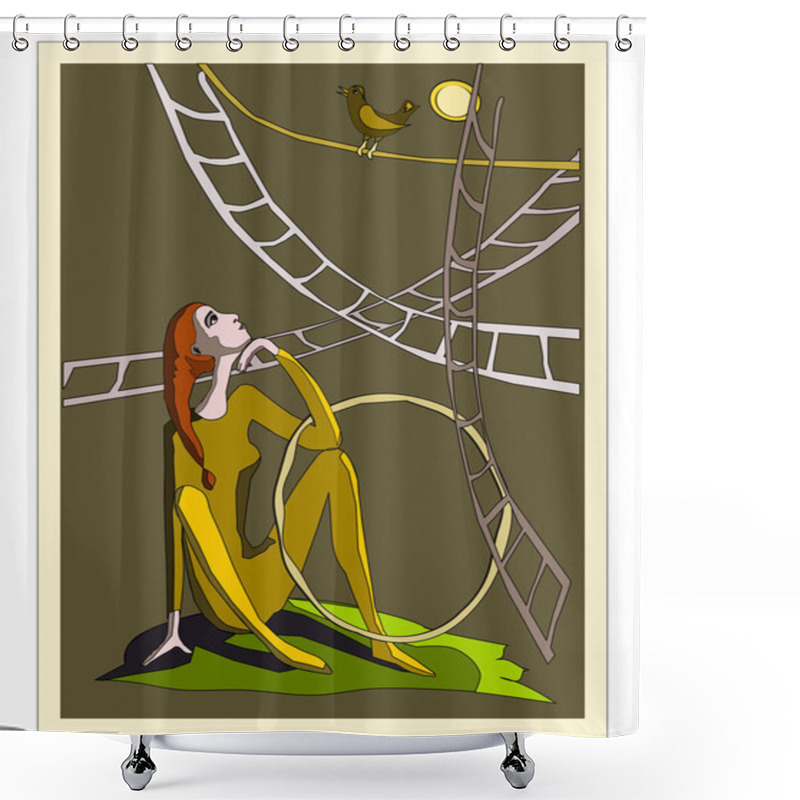 Personality  Rests In The Acrobat In The Circus Intermission Shower Curtains