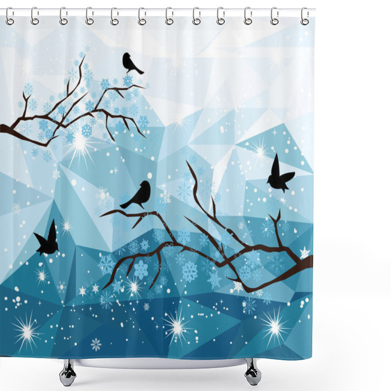 Personality  Snow Trees Shower Curtains