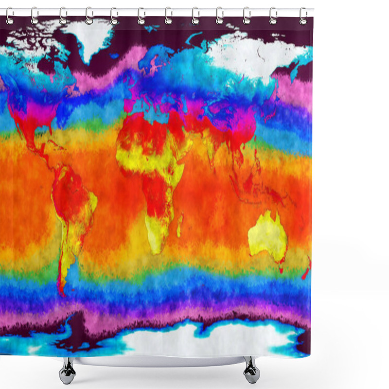 Personality  Earth Landmass And Water Surface Global Warming Concept Shower Curtains