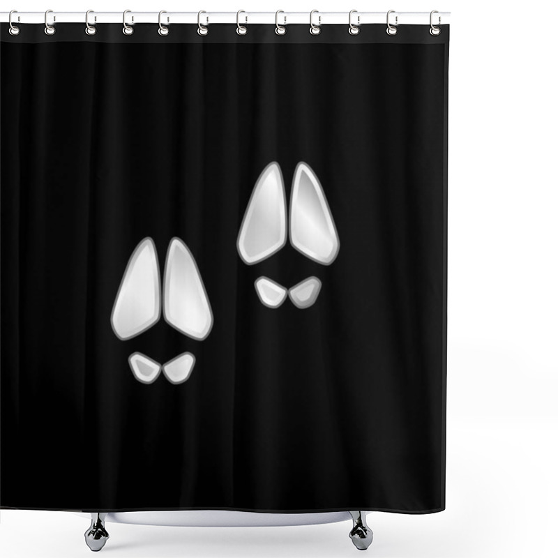 Personality  Animal Footprints Silver Plated Metallic Icon Shower Curtains