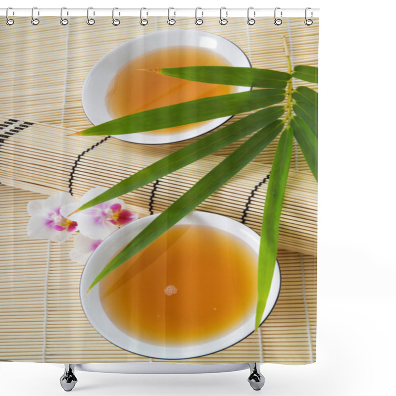 Personality  Green Tea In Bowl  Shower Curtains