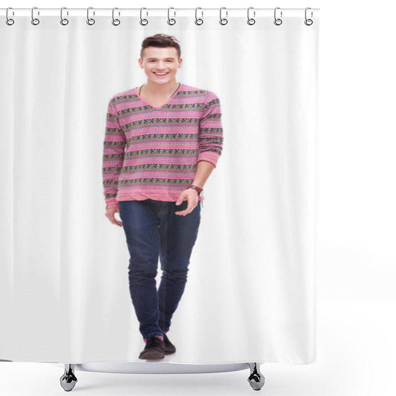 Personality  Casual Man Is Walking Shower Curtains