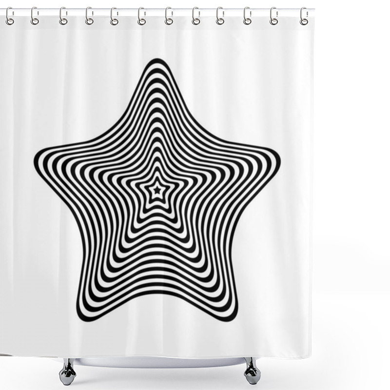 Personality  Abstract Design Element In Star Shape. Lines Pattern. Vector Art Shower Curtains