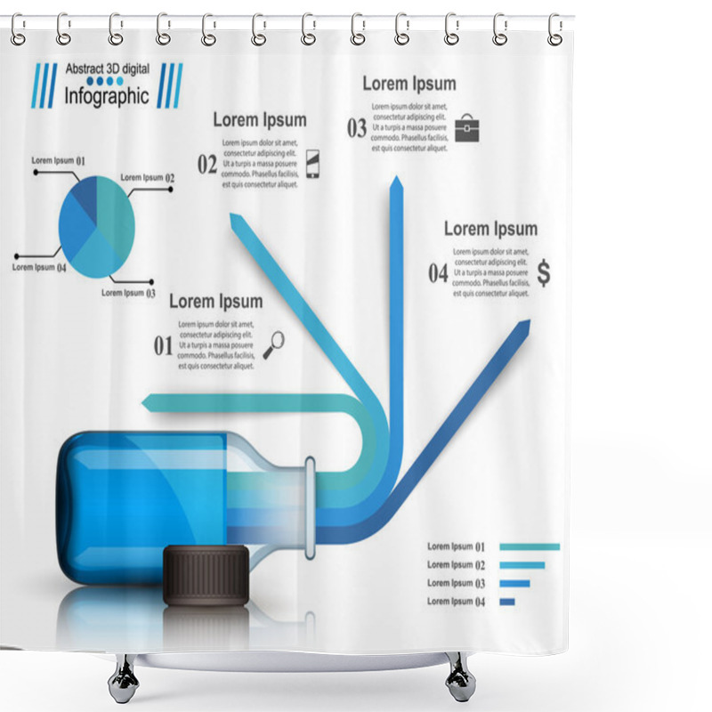 Personality  Business Infographics. Medicine Bottles,  Recipe Icon. Shower Curtains