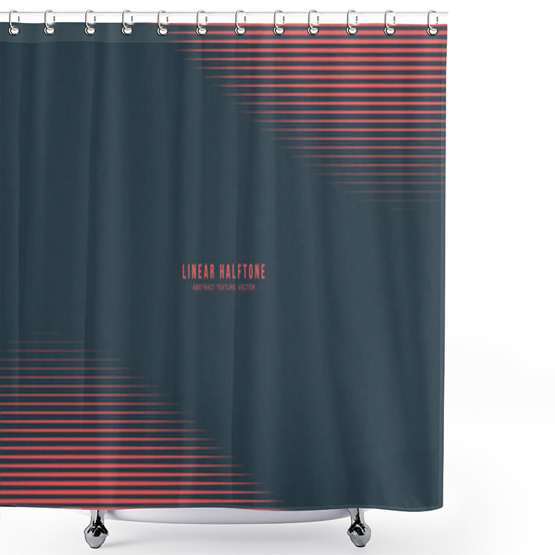 Personality  Linear Halftone Pattern Vector Twisted Frame Red Black Colour Classy Abstract Background. Retrowave Synthwave Retro Futurism Art Minimalist Style Abstraction. Halftone Contrast Striped Decoration Shower Curtains