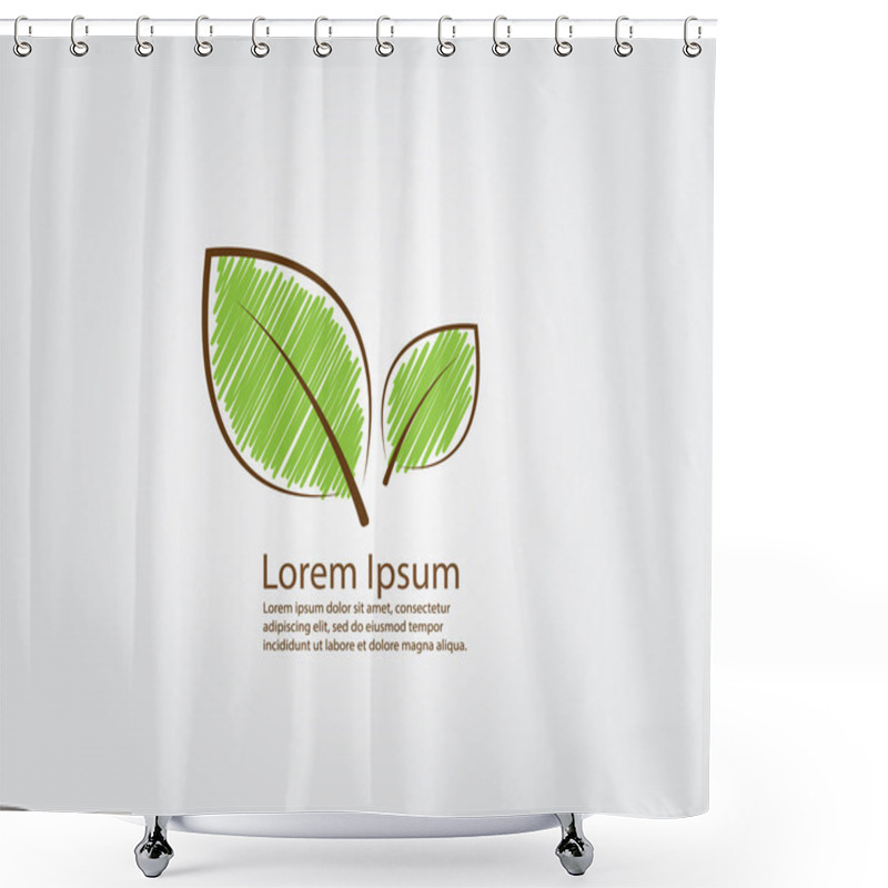 Personality  Green Leaf Logo Vector Shower Curtains