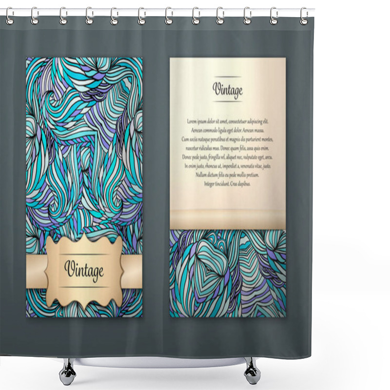 Personality  Card With Tribal Abstract Pattern Shower Curtains