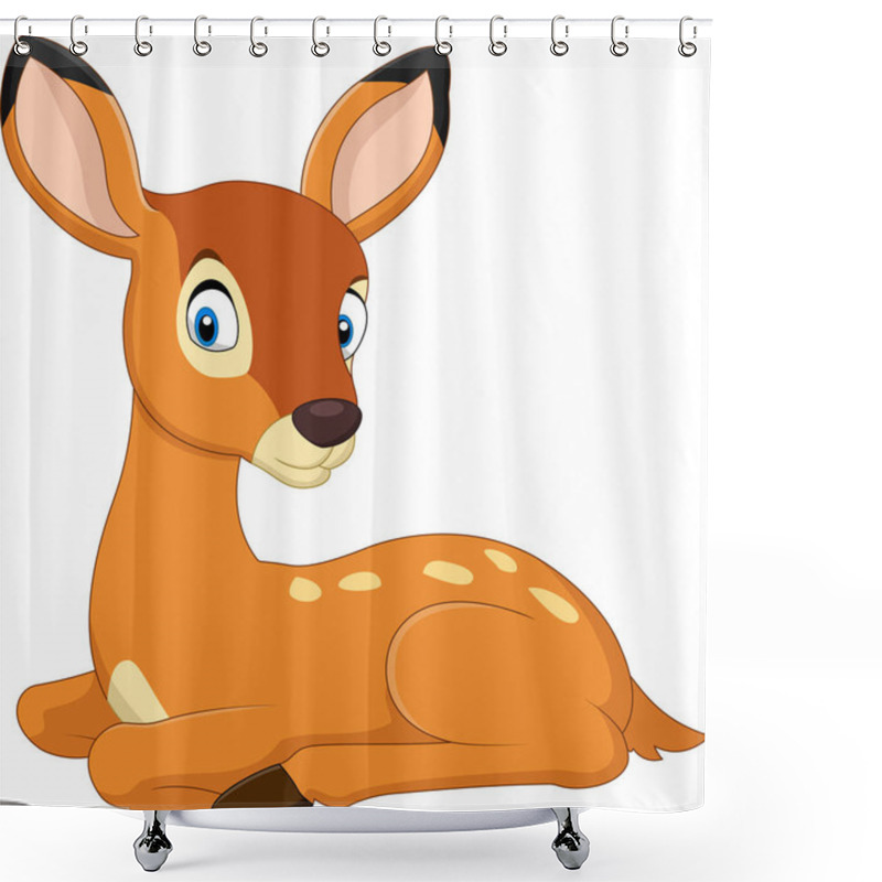 Personality  Cute Baby Deer Cartoon Shower Curtains