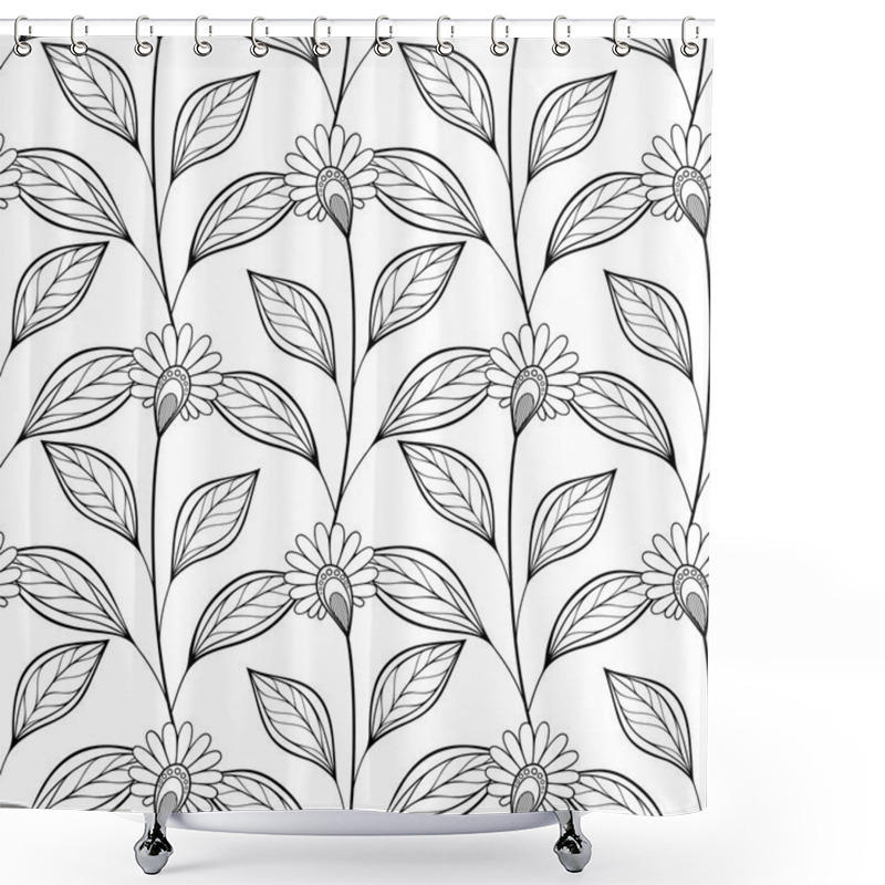 Personality  Seamless  Abstract Floral Pattern Shower Curtains