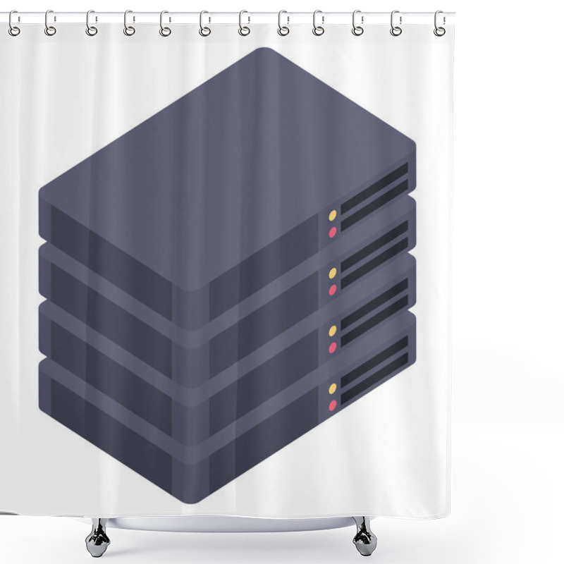 Personality  Data Server Rack Vector Design  Shower Curtains