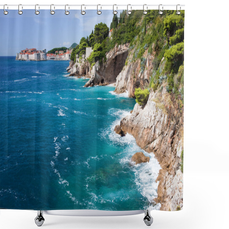 Personality  Adriatic Sea Coastline Shower Curtains