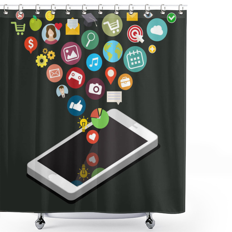 Personality  App Development Concept Shower Curtains