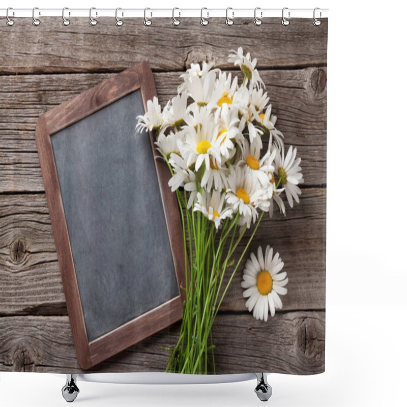 Personality  Blackboard And Chamomile Flowers Shower Curtains