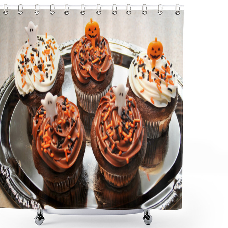 Personality  Halloween Cupcakes Shower Curtains