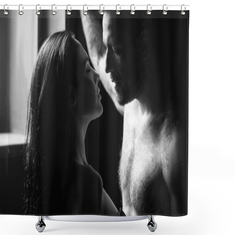 Personality  Lovely Sexy Couple. Shirtless Muscular Man Embracing Kissing Girlfriend. Young Couple In Love. Sexy Passionate Couple Hugging. Sensual Couple Posing Together In Studio. Handsome Young Lovers Shower Curtains