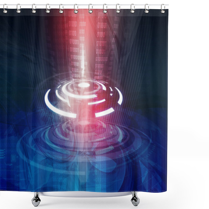 Personality  Abstract Technology Background Shower Curtains