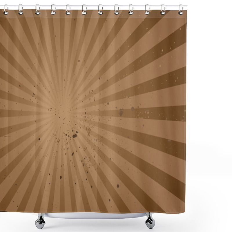 Personality  Radiate Brown Grunge Shower Curtains